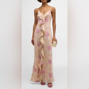 LoveShackFancy June Metallic Floral Sleeveless Ruffle Maxi Dress
#LoveShackFancy
